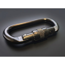 Black steel screw carabiner