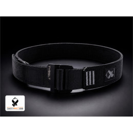 Tybelt Pro : ceinture noire à sangle rigide et boucle Tybelt, vue de face